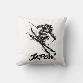 Snowboard Brush Art - Skier Women Kudde