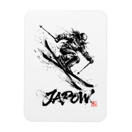 Snowboard Brush Art - Skier Women Magnet