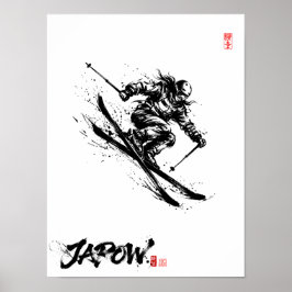Snowboard Brush Art - Skier Women Poster
