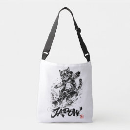 Snowboard Brush Art - Snowboarder cat Axelväska