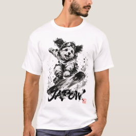 Snowboard Brush Art - Snowboarder Dog T Shirt