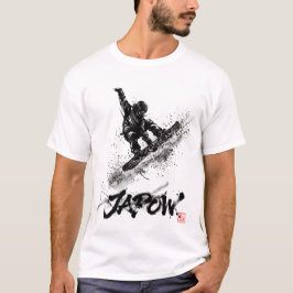 Snowboard Brush Art - Snowboarder Grab T Shirt