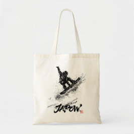 Snowboard Brush Art - Snowboarder Jump Tygkasse