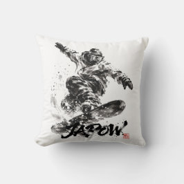 Snowboard Brush Art - Snowboarder Light Kudde