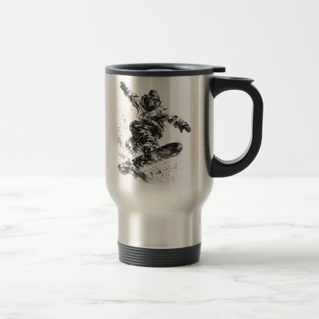 Snowboard Brush Art - Snowboarder Light Resemugg (Höger)
