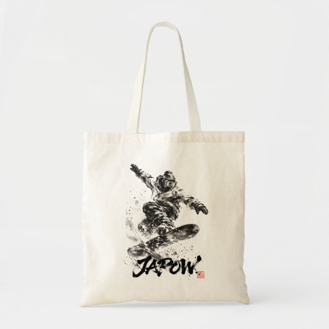 Snowboard Brush Art - Snowboarder Light Tygkasse (Framsidan)