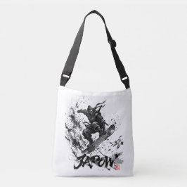 Snowboard Brush Art - Snowboarder Ninja Axelväska