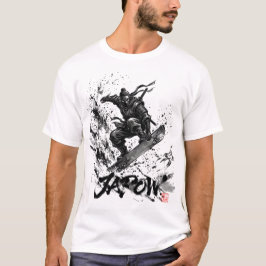 Snowboard Brush Art - Snowboarder Ninja T Shirt