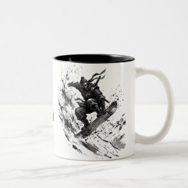 Snowboard Brush Art - Snowboarder Ninja Två-Tonad Mugg