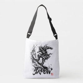 Snowboard Brush Art - Snowboarder Samurai Axelväska