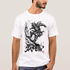 Snowboard Brush Art - Snowboarder Samurai T Shirt