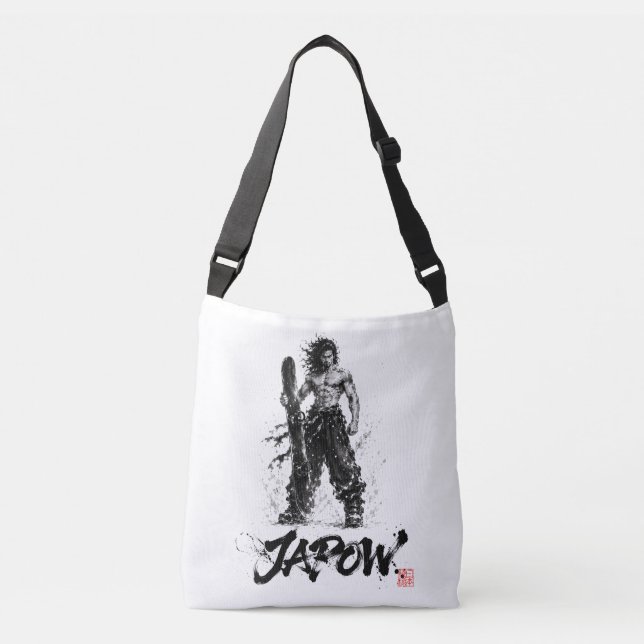 Snowboard Brush Art - Standing Samurai Musashi Axelväska (Framsida)
