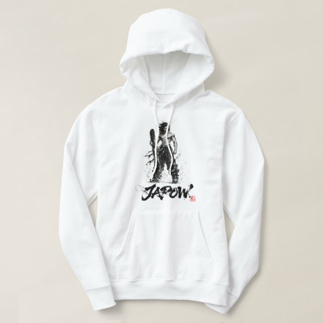 Snowboard Brush Art - Standing Samurai Musashi Hoodie (Design framsida)