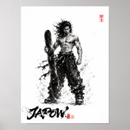 Snowboard Brush Art - Standing Samurai Musashi Poster