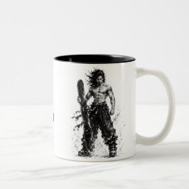 Snowboard Brush Art - Standing Samurai Musashi Två-Tonad Mugg
