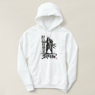 Snowboard Brush Art - Standing Samurai Ski Hoodie