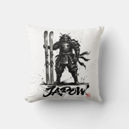 Snowboard Brush Art - Standing Samurai Ski Kudde