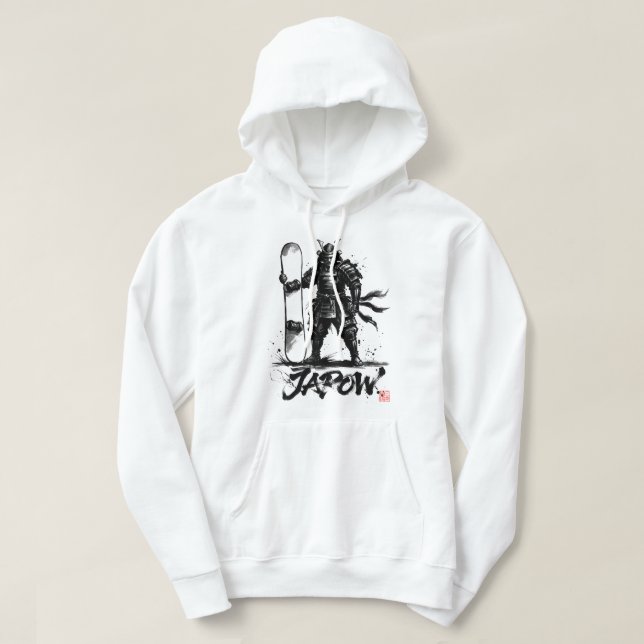 Snowboard Brush Art - Standing Samurai snowboard  Hoodie (Design framsida)