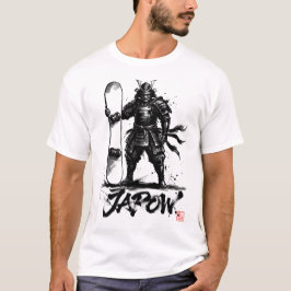 Snowboard Brush Art - Standing Samurai snowboard T Shirt