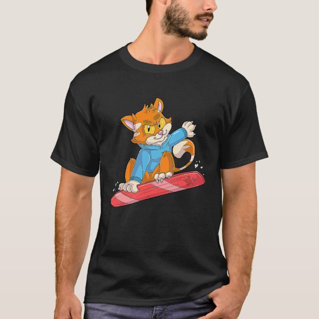 Snowboard Cat T Shirt (Framsida)