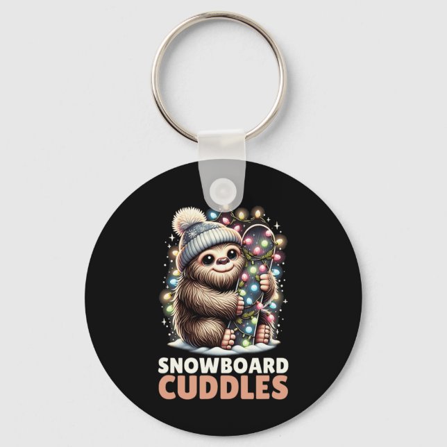 Snowboard Cuddles jul Lit Bigfoot Snowboardi Nyckelring (Framsida)