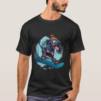 snowboard, doberman vintersportsnowboard t shirt