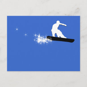 Snowboard. enkel. vykort
