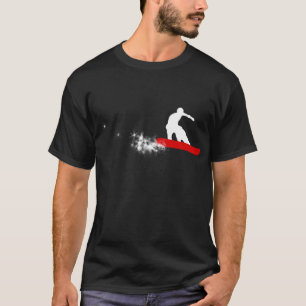 snowboard. enkelt. rött t-shirt