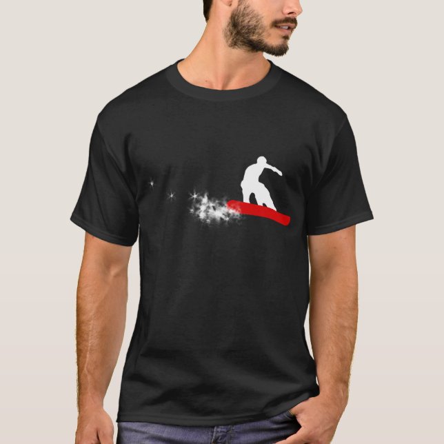 snowboard. enkelt. rött t-shirt (Framsida)