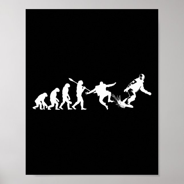 Snowboard Evolution Funny Snowboarder Poster (Framsidan)