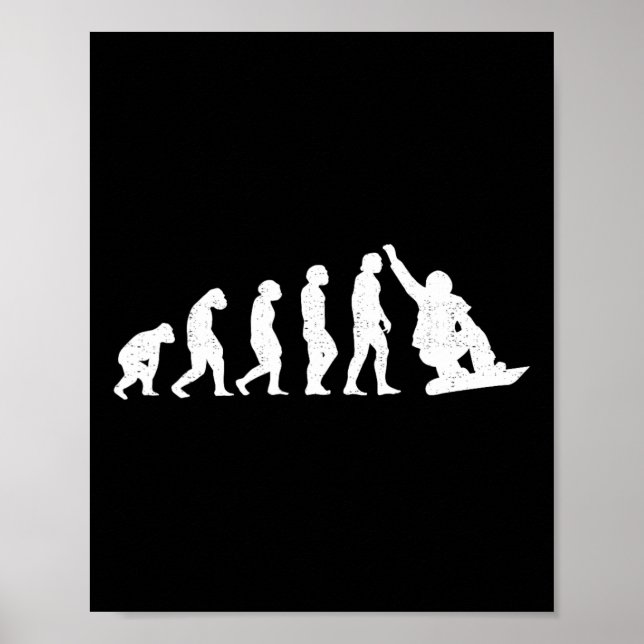 Snowboard evolution of Man Boarder Monkey Ape to S Poster (Framsidan)