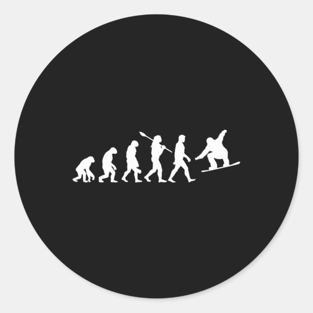 Snowboard Evolution Runt Klistermärke (Framsida)
