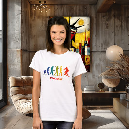Snowboard Evolution Silhouette Jump Design T Shirt