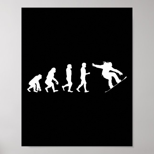 Snowboard Evolution - Skating Älskare Snowboarding Poster (Framsidan)