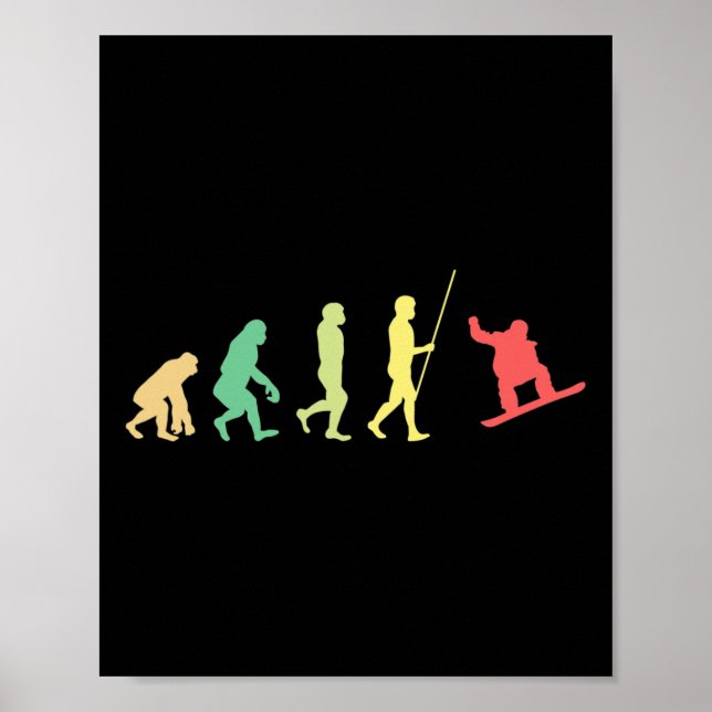 Snowboard Evolution Snowboarder Winter Snowboardin Poster (Framsidan)