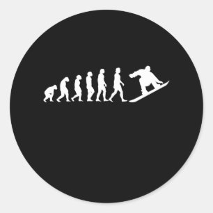 Snowboard Evolution Snowboarding Gift Runt Klistermärke