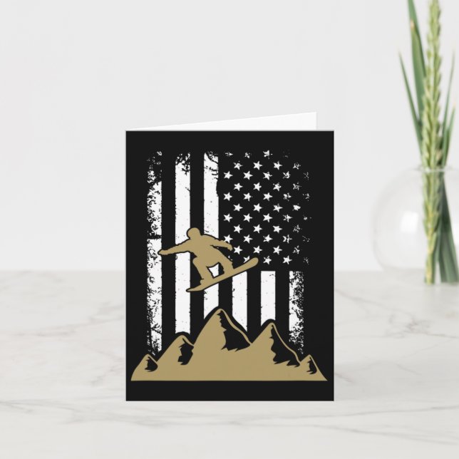 Snowboard Flagga Winter Snowboarding Sport Ski Gif Kort (Framsida)