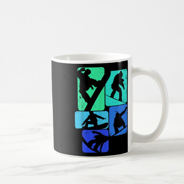 Snowboard for Snowboarder Retro Manar Snowboarding Kaffemugg (Höger)