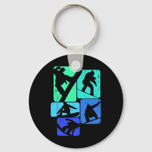 Snowboard for Snowboarder Retro Manar Snowboarding Nyckelring
