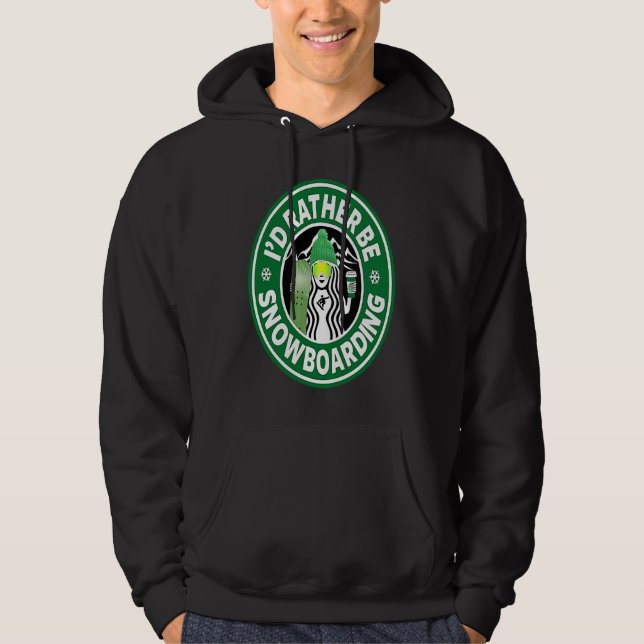 Snowboard for Women I'd Rather Be Snowboarding Hoodie (Framsida)