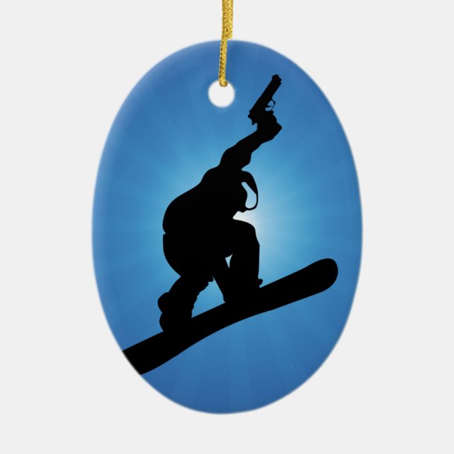 Snowboard-förbud Julgransprydnad Keramik (Framsidan)