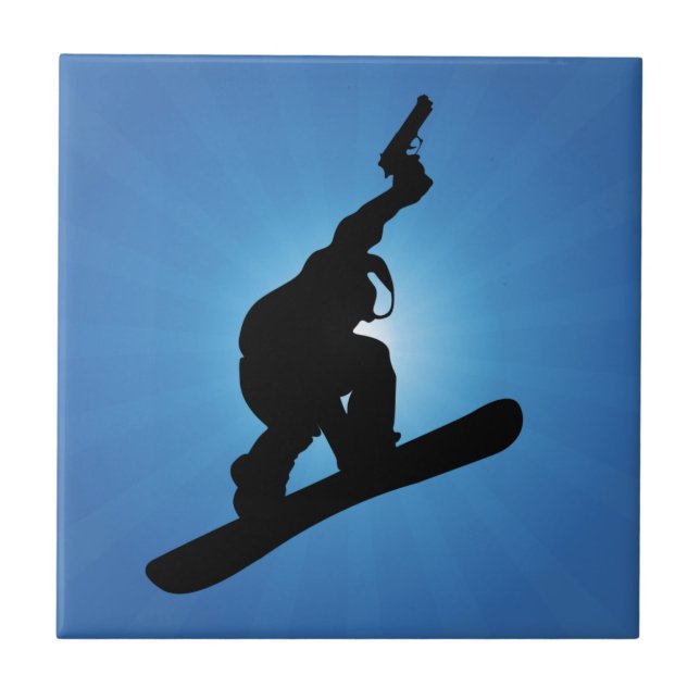 Snowboard-förbud Kakelplatta (Framsidan)
