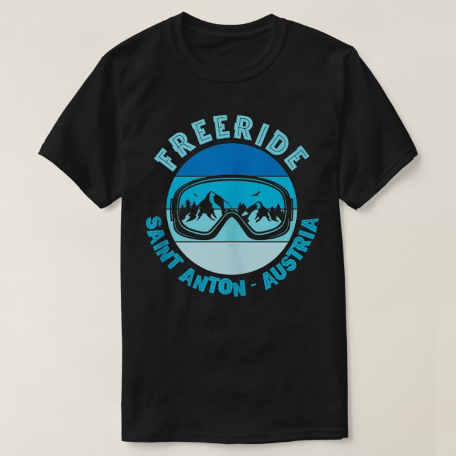 Snowboard Freeride Mask St Anton Austria T Shirt (Design framsida)
