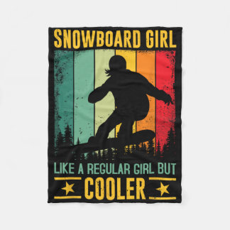 Snowboard Girl som en vanlig flicka men Cooler Snö Fleecefilt