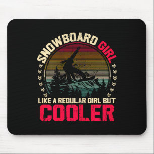 Snowboard Girl som en vanlig flicka men Cooler Snö Musmatta