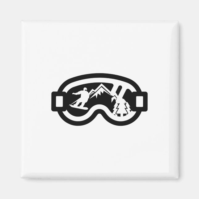 Snowboard Goggles Mountain Snowboarding Magnet (Framsidan)