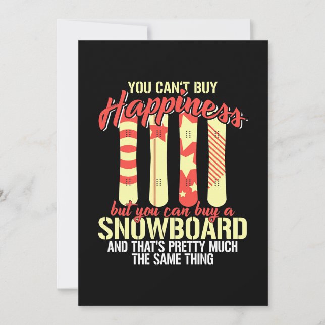 Snowboard gör mig lycklig inbjudningar (Framsida)