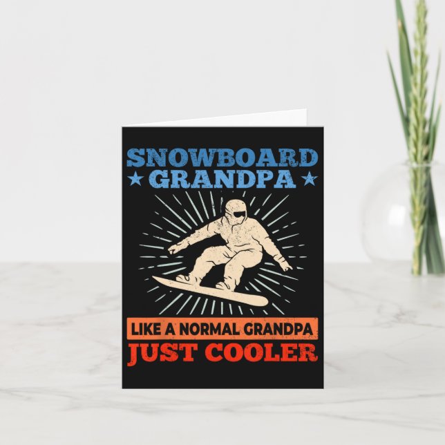Snowboard Grandpa som Normal Grandpa Just Cooler Kort (Framsida)