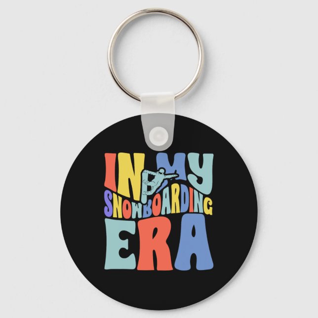 Snowboard Groovy Retro in my Snowboarding Era Nyckelring (Framsida)