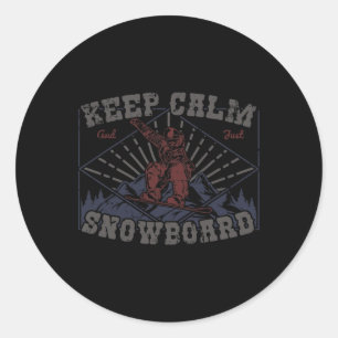 Snowboard Håll Lugn Vintage Retro Snowording Vinte Runt Klistermärke